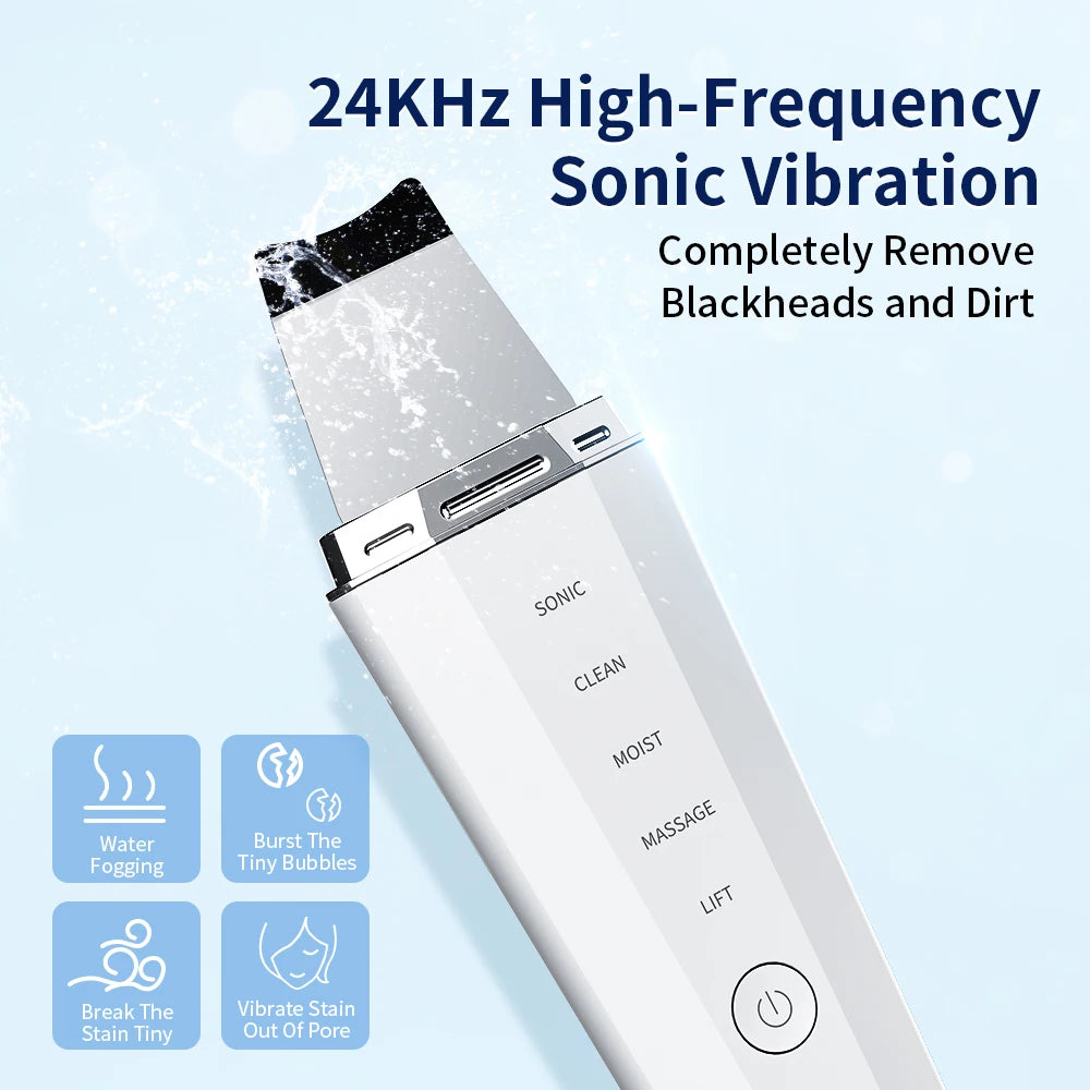Multifunction facial skin scraper for deep pore cleansing and product absorption