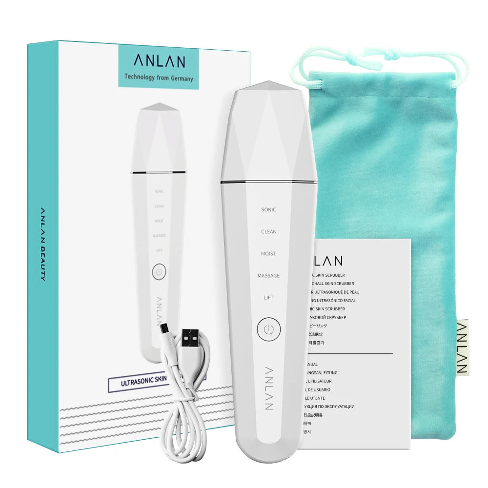 Close up of ultrasonic skin scrubber head