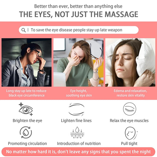 3D massage head with EMS microcurrent and red light therapy for eye rejuvenation
