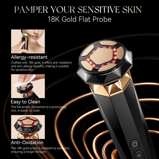 Waterproof silicone LED face mask with hot compress and 5-color photon light therapy