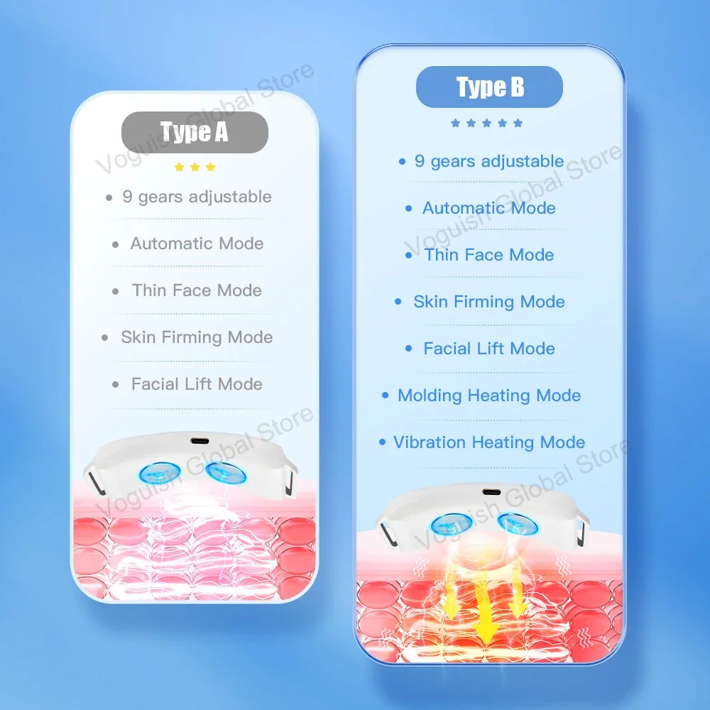 Portable facial massager for wrinkle removal and skin tightening