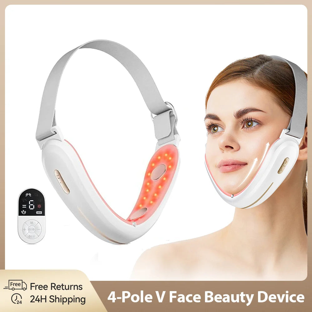 ANLAN V-Face Lifting Beauty Device combining EMS, red & blue LEDs, and heat for lifting and contouring.