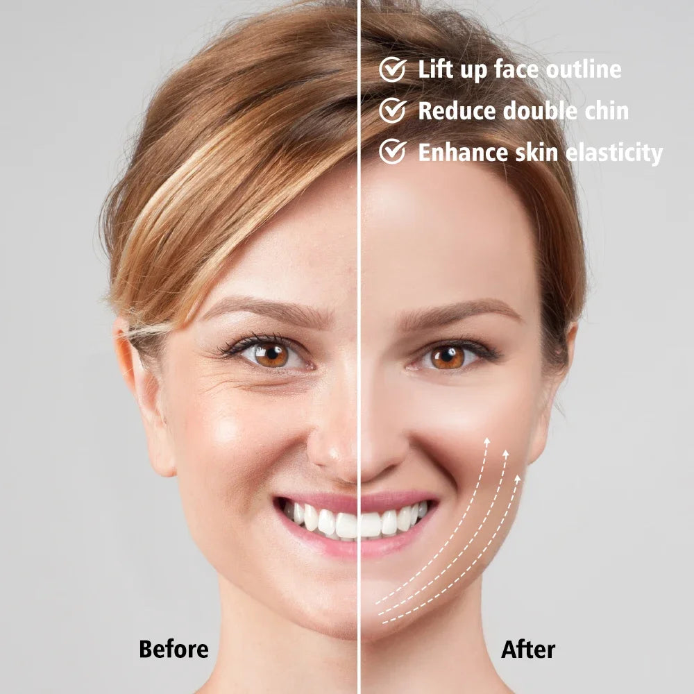 Facial massager using microcurrents to reduce double chin and lift jawline