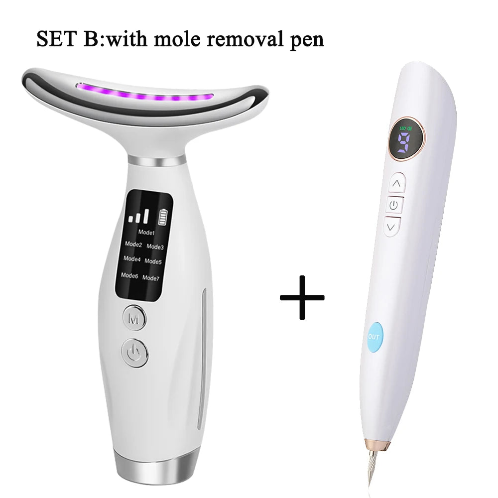 Cerasa Neck & Face Beauty Device with EMS vibration massage and LED therapy